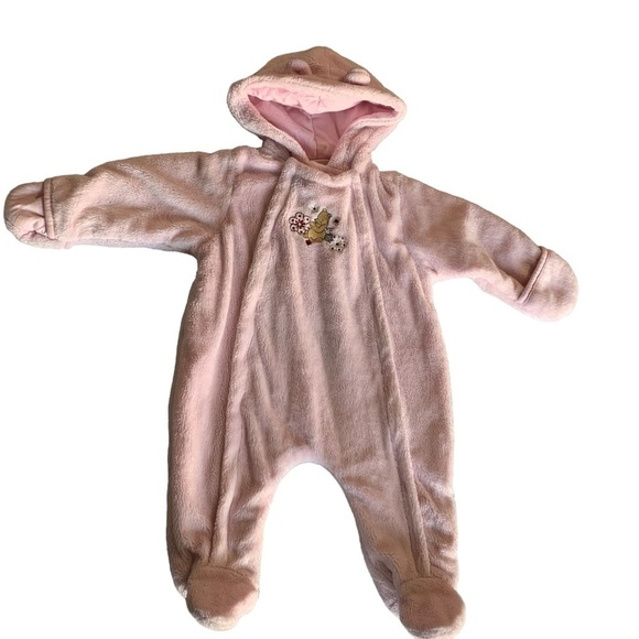 Disney Winnie The Pooh Baby Girl Snowsuit size 9 months Light Pink - Picture 1 of 4